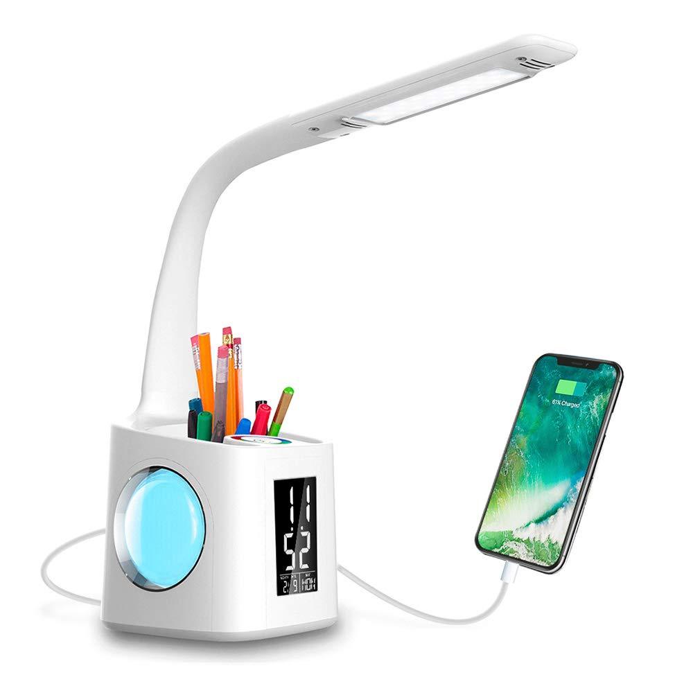 LED Desk Lamp with USB Charging, Screen & Calendar - Nexlabs