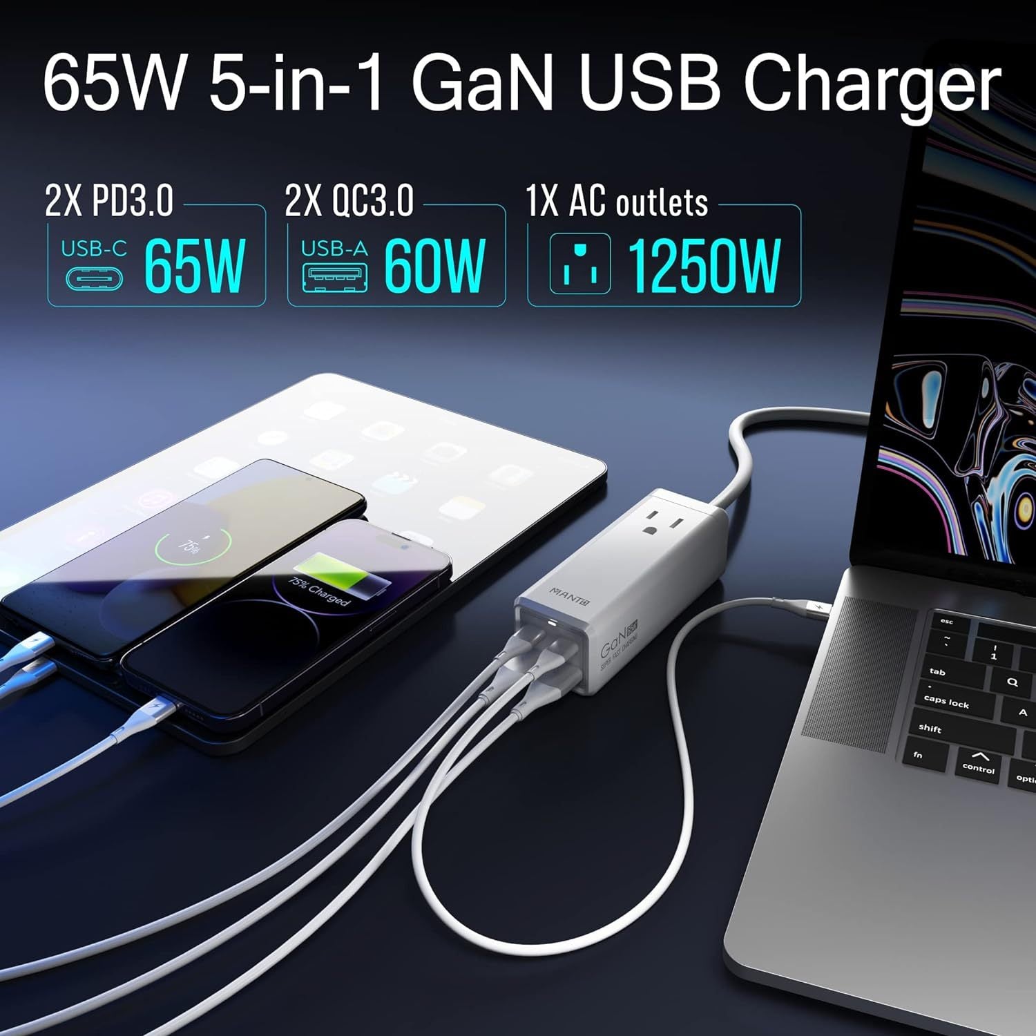 65W 5-in-1 USB-C GaN Charging Station - Nexlabs