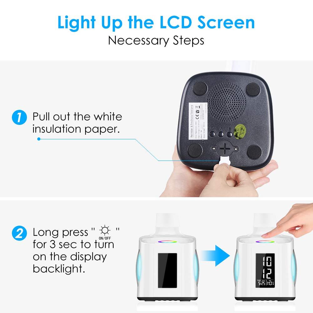 LED Desk Lamp with USB Charging, Screen & Calendar - Nexlabs